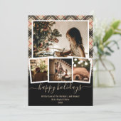 Plaid 数々の Happy Holidays写真クリスマスカード (スタンド正面)