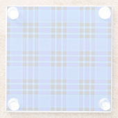 Plaid 王室の Blue Black Checks Pattern-57686 ガラスコースター (裏面)