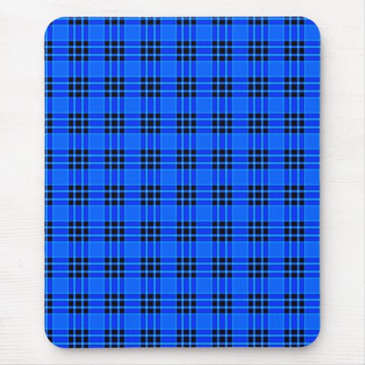 Plaid 王室の Blue Black Checks Pattern-57686 マウスパッド (正面)