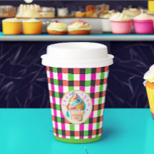 Plaid 鮮やか Cupcake |ビジネスロゴ