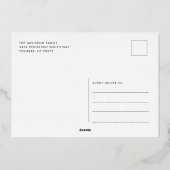 Plaid 1フォト素朴タータンチェックカスタムクリスマス 箔シーズンカード (裏面)