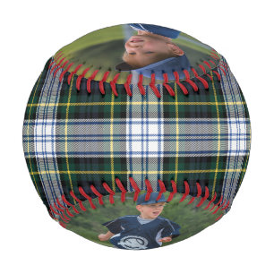 Plaid 2写真グリーンホワイトチェックゴードンタータンチェック 野球ボール