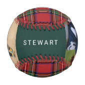 Plaid 2枚素朴の写真Red and Green Stewartタータンチェック 野球ボール (裏面)