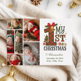 Plaid 6素朴フォト初めてのクリスマス シーズンカード