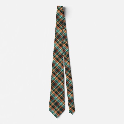 Plaid Angled Blue Green Tie ネクタイ (正面)
