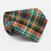 Plaid Angled Blue Green Tie ネクタイ (ロール)