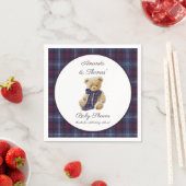 Plaid Bear Themed Baby Shower スタンダードカクテルナプキン (インサイチュ)