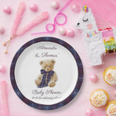 Plaid Bear Themed Baby Shower  ペーパープレート (パーティー)