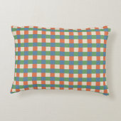 Plaid Beige Green Red Accent Pillow アクセントクッション (裏面)