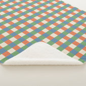 Plaid Beige Green Red Sherpa Blanket シェルパブランケット (3/4)