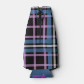Plaid Beverage Cooler – Blue & Lavender Checkered  ボトルクーラー (裏面)