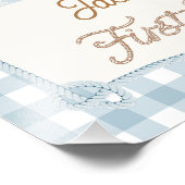 Plaid Blue First Rodeoウェルカム誕生日ポスター フォトプリント (角)