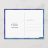 Plaid Blue Purple 3フォトコラージュクリスマス ポストカード (裏面)