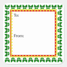 Plaid Bows Sticker スクエアシール