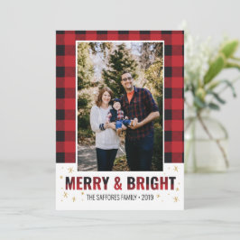 Plaid & Bright メリー Holiday Christmas Photo Card シーズンカード