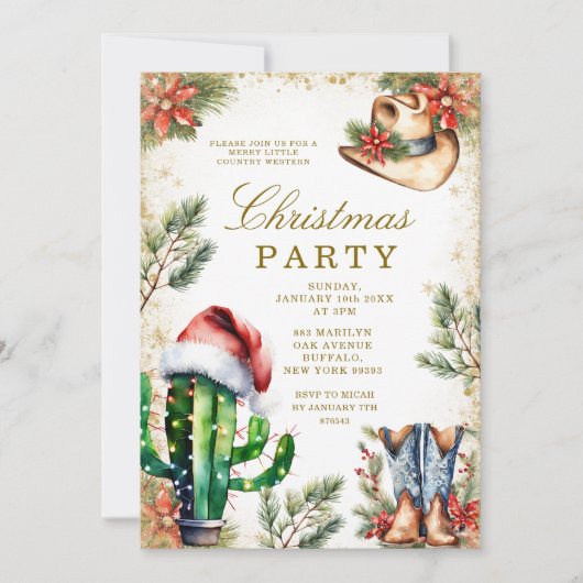  Plaid Brunch and Bubbly Gold Bridal Shower  招待状 (正面)