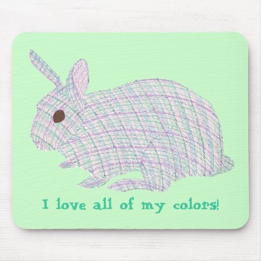 Plaid Bunny、私は私の色の全てを愛し、mouseads マウスパッド (正面)