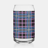 Plaid Can Glass – Blue & Lavender Checkered ガラス缶 (左)