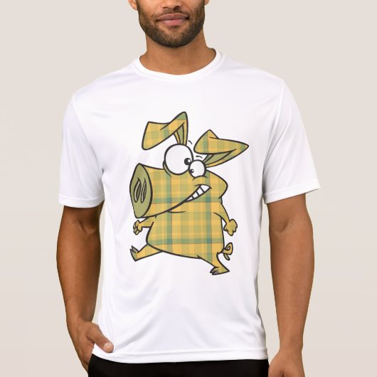 Plaid Cartoon Pig Funny Tartan Farm Animal Tシャツ (正面)