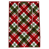 Plaid Christmas 1写真結婚したとメリー ミディアムペーパーバッグ (裏面)