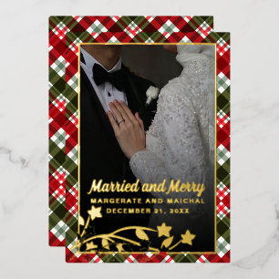 Plaid Christmas 2写真結婚したとメリー 箔シーズンカード