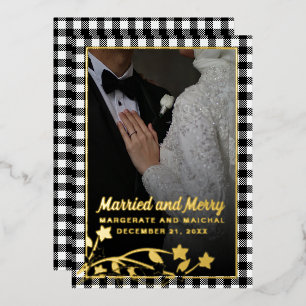 Plaid Christmas 2写真結婚したとメリー 箔シーズンカード