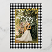 Plaid Christmas 2写真結婚したとメリー 箔シーズンカード (裏面)
