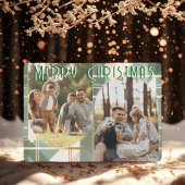 Plaid Christmas Card Arch Design Elegant Holiday シーズンカード
