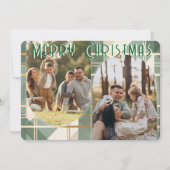 Plaid Christmas Card Arch Design Elegant Holiday シーズンカード (正面)