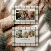 Plaid Christmas Card with Photo シーズンカード