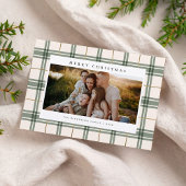 Plaid Christmas Card with Photo シーズンカード