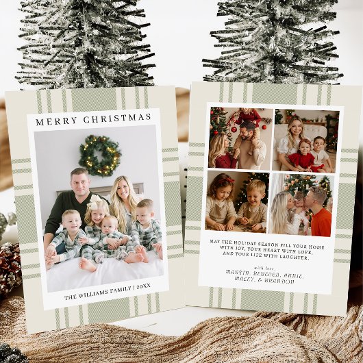 Plaid Christmas Card with Photo Holiday Card シーズンカード