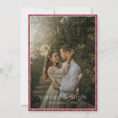 Plaid Christmas Married & Bright Rustic Boho Photo シーズンカード (正面)