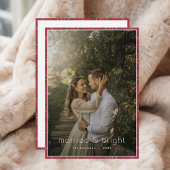 Plaid Christmas Married & Bright Rustic Boho Photo シーズンカード