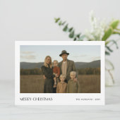 Plaid Christmas Minimalist家族素朴の写真 シーズンカード (スタンド正面)
