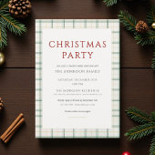 Plaid Christmas Party Invitation 招待状