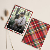 Plaid Christmas Photo 結婚した and メリー シーズンカード