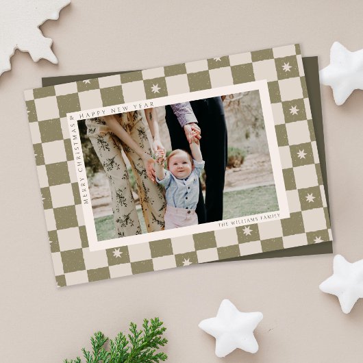 Plaid Christmas Photo Holiday Card シーズンカード