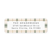 Plaid Christmas Return Address Label ラベル (正面)