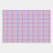 Plaid, Christmas Trees, & Green Dash, 3-Pack Matte ラッピングペーパーシート (正面)