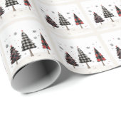 Plaid Christmas Trees Personalized Holiday  ラッピングペーパー (ロールコーナー)