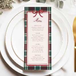 Plaid Christmas Wedding Menu | Holiday Tartan メニュー