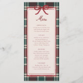 Plaid Christmas Wedding Menu | Holiday Tartan メニュー (正面)