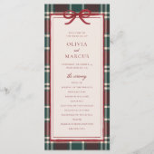 Plaid Christmas Wedding Program | Holiday Tartan プログラム (正面)