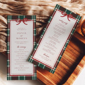 Plaid Christmas Wedding Program | Holiday Tartan プログラム
