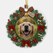 Plaid Christmas Wreath Festive Graphic セラミックオーナメント (正面)