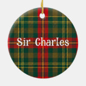 Plaid Christmas Wreath Festive Graphic セラミックオーナメント (裏面)