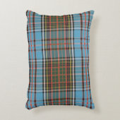Plaid Clan Anderson Sky Blue Brown Check Tartan アクセントクッション (正面(垂直))