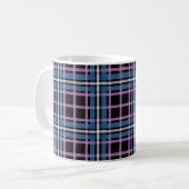 Plaid Classic Mug – Blue & Lavender Checkered コーヒーマグカップ (正面左)