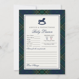 Plaid Classic Rocking Horse Advice for Baby Card 招待状